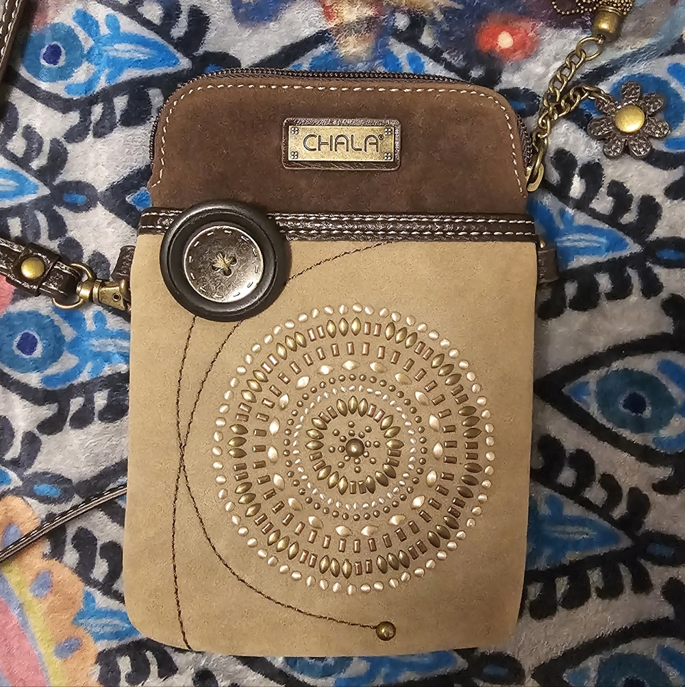 Chala Brown and Tan Crossbody Bag